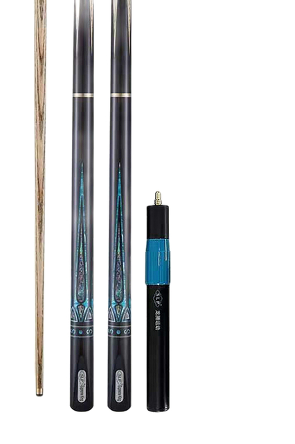 Slp taco de bilhar snooker stick feito à mão concha de abalone embutida 3/4 articulada com extensor e taco de couro bag10mm 11.5mm