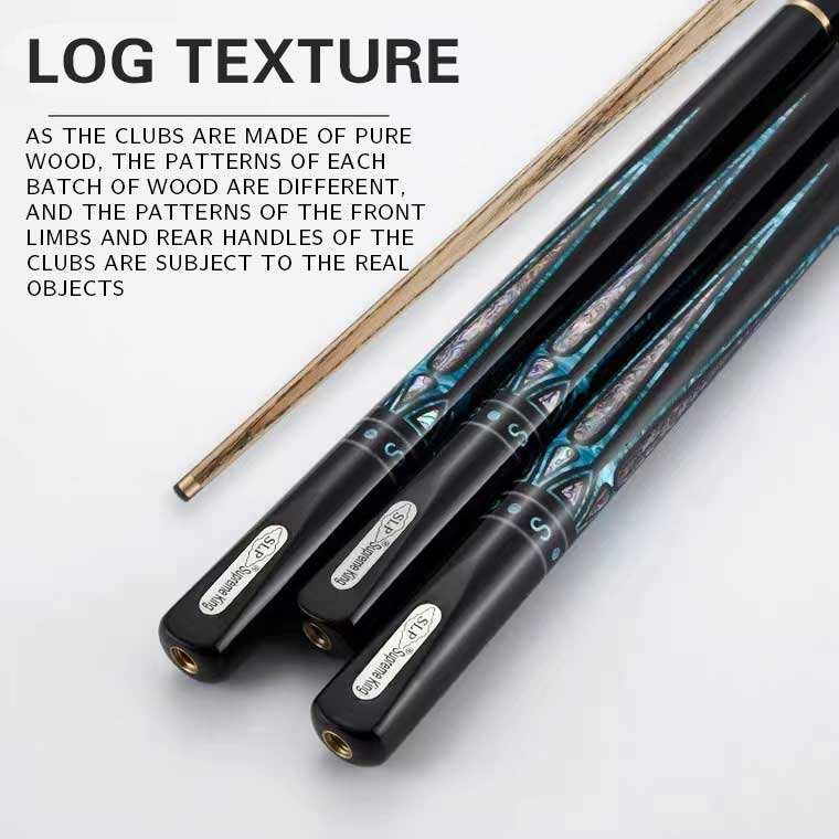 Slp taco de bilhar snooker stick feito à mão concha de abalone embutida 3/4 articulada com extensor e taco de couro bag10mm 11.5mm