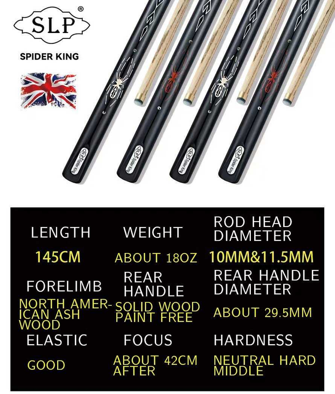 SLP Spider King 10mm 11.5mm Snooker Pool Cue 3/4 Split Cue com Spider Handmade Carving Snooker Cue